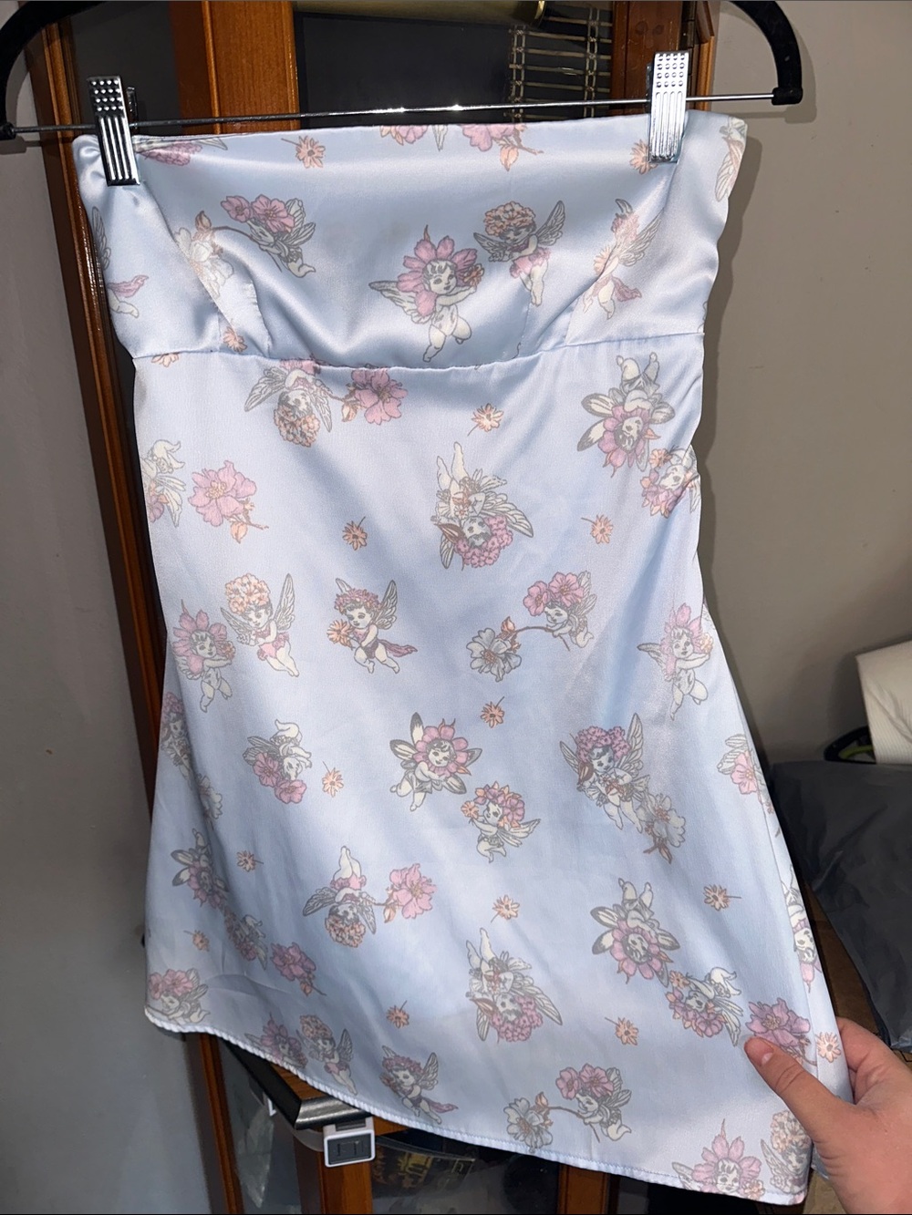 Urban Outfitters Light Blue Fairy Floral Mini Dress